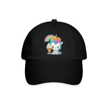 Unicorn paradise with rainbow hair - Baseball Cap - black/black - Front