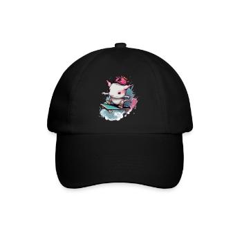 Koki der Axolotl - Baseballkappe - Schwarz/Schwarz - Vorne