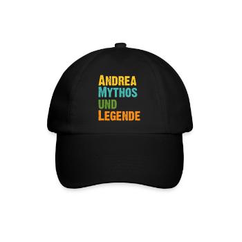 Mythos Andrea die Legende Vorname Andrea - Baseballkappe - Schwarz/Schwarz - Vorne