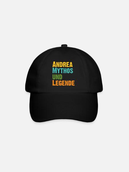 Mythos Andrea die Legende Vorname Andrea - Baseballkappe - Schwarz/Schwarz