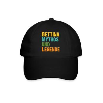 Mythos Bettina die Legende Vorname Bettina - Baseballkappe - Schwarz/Schwarz - Vorne