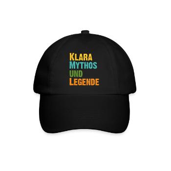 Mythos Klara die Legende Vorname Klara - Baseballkappe - Schwarz/Schwarz - Vorne