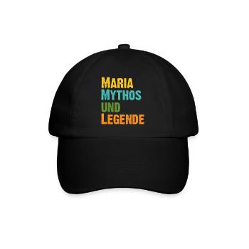 Mythos Maria die Legende Vorname Maria - Baseballkappe - Schwarz/Schwarz - Vorne