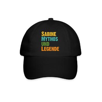 Mythos Sabine die Legende Vorname Sabine - Baseballkappe - Schwarz/Schwarz - Vorne