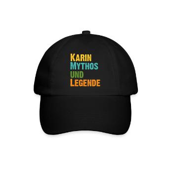 Mythos Karin die Legende Vorname Karin - Baseballkappe - Schwarz/Schwarz - Vorne