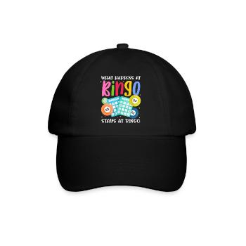 What happens at bingo, stays at bingo | Bingo - Baseballkappe - Schwarz/Schwarz - Vorne