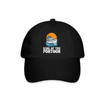 King Of The Pontoon Motorboat Captain Pontooning - Baseball Cap - black/black - Front