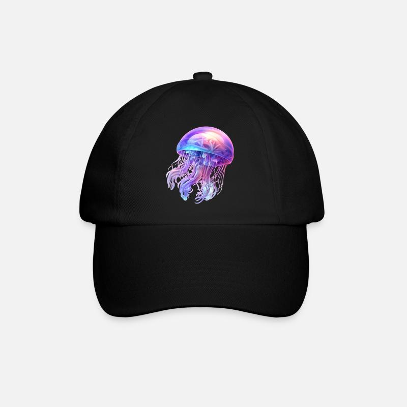 Qualle Farbenfroh & Transparent - Baseballkappe - Schwarz/Schwarz