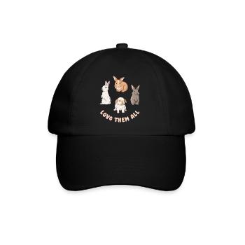 Cute rabbit design for bunny owners - Baseball Cap - black/black - Front