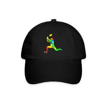 Colorful Rainbow Amarican Football Player Sports - Baseball Cap - black/black - Front