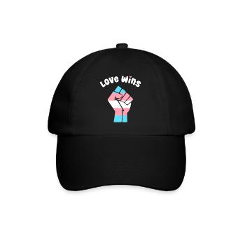 Liebe gewinnt Trans Pride Faustdesign für Equality - Baseballkappe - Schwarz/Schwarz - Vorne