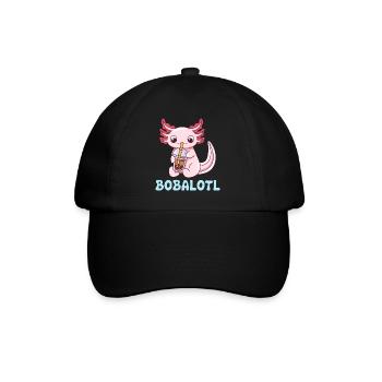 Bobalotl Pun Design for Axolotl Lovers - Baseball Cap - black/black - Front