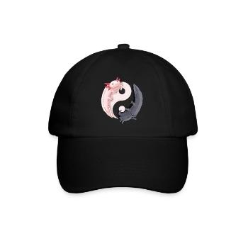 Axolotl Yin Yang Design for Axolotl Lovers - Baseball Cap - black/black - Front
