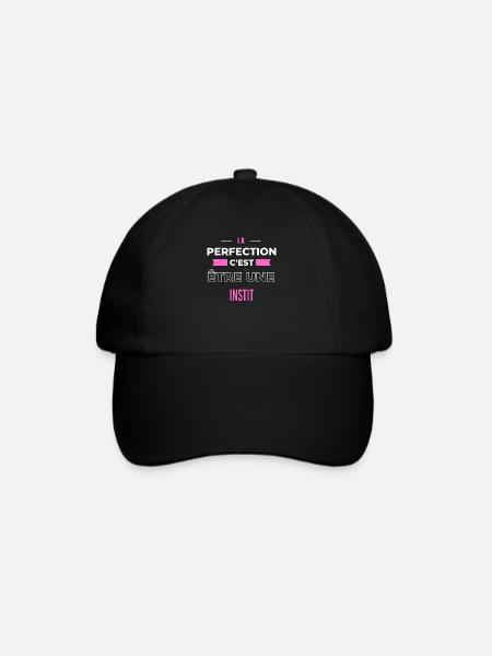 La perfection, c'est être une instit - Casquette classique - noir/noir