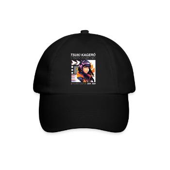 Heldin Neo-Cyber Anime DJ - Baseballkappe - Schwarz/Schwarz - Vorne