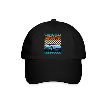 Voiture sportive néon rétro racing - Casquette classique - noir/noir - Devant