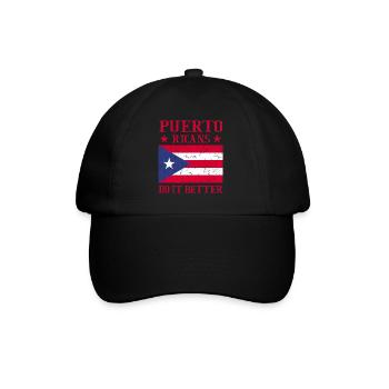 Puerto Rico Flagge | Puerto Ricaner Geschenkideen - Baseballkappe - Schwarz/Schwarz - Vorne