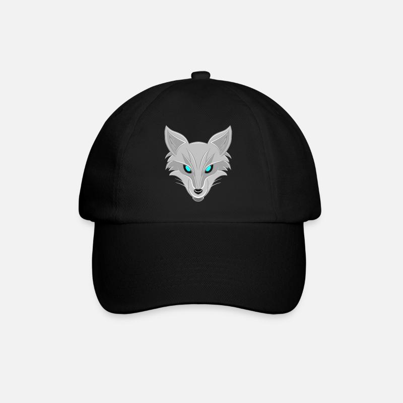 Silver Fox - Elegant Animal Lover Design - Baseball Cap - black/black