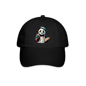 Cute Panda Artist - Baseball Cap - black/black - Front