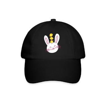 Lapin de Pâques et trois poussins mignons - Casquette classique - noir/noir - Devant