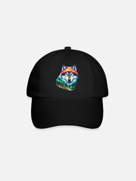 Wolf - Baseballkappe - Schwarz/Schwarz