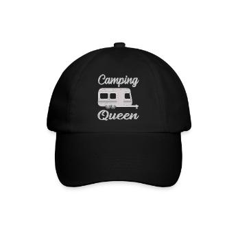 Camping im Wohnwagen - Baseballkappe - Schwarz/Schwarz - Vorne