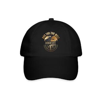 Das Tor zur Welt - Hooksiel - Baseballkappe - Schwarz/Schwarz - Vorne
