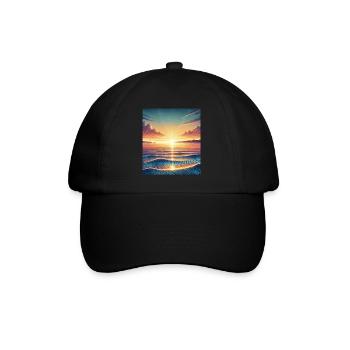 Magischer Sonnenaufgang am Horizont - Baseballkappe - Schwarz/Schwarz - Vorne