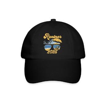 Beach Rentner 2025 Rente Frührentner Pension - Baseballkappe - Schwarz/Schwarz - Vorne