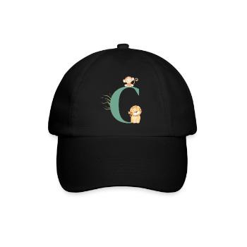 Lettre c vert animaux jungle - Casquette classique - noir/noir - Devant
