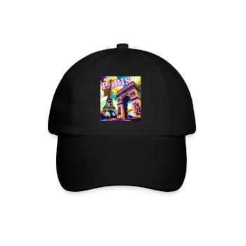 Paris Pop Art Skyline - Baseball Cap - black/black - Front