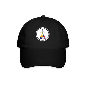 Pariser Eiffelturm-Regenbogen - Baseballkappe - Schwarz/Schwarz - Vorne