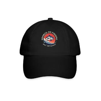 Accro à la pêche, pas au travail - Casquette classique - noir/noir - Devant