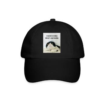 I HAVE NO IDEA WHAT I AM DOING KATZEN MEMES - Baseballkappe - Schwarz/Schwarz - Vorne