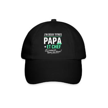 Papa et Chef Fête des Pères - Casquette classique - noir/noir - Devant
