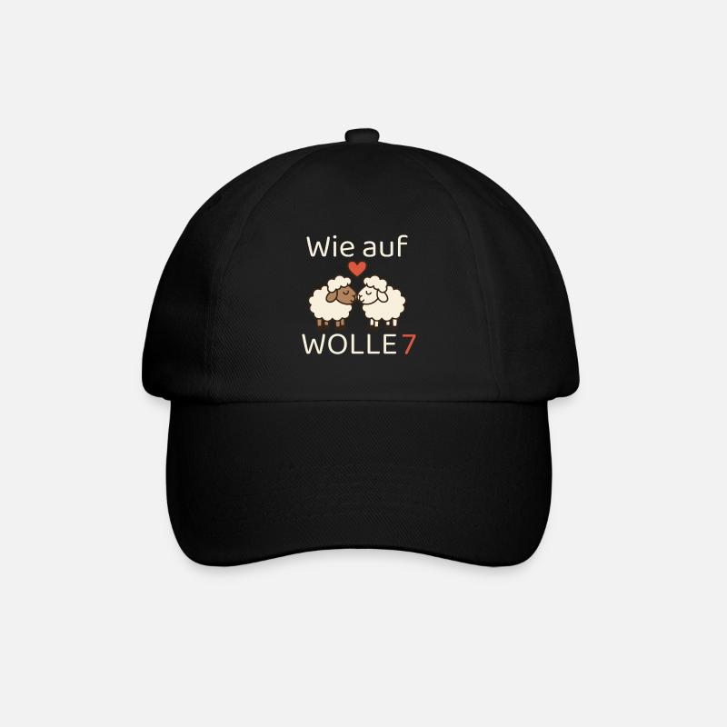 Wie auf Wolle 7 - Baseballkappe - Schwarz/Schwarz
