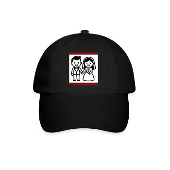 Mariage de couple marié - Casquette classique - noir/noir - Devant