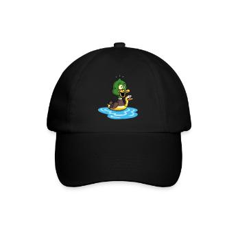 Die Ente, die schwimmen lernt - Baseballkappe - Schwarz/Schwarz - Vorne