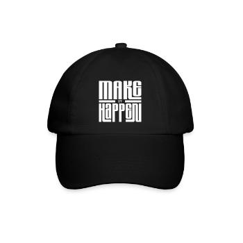 Ausdruck von Freude in linearer Typografie - Baseballkappe - Schwarz/Schwarz - Vorne