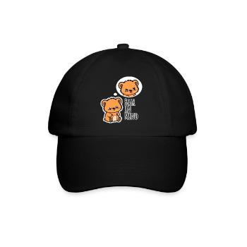 L’ours mignon pense à sa douce copine ! - Casquette classique - noir/noir - Devant
