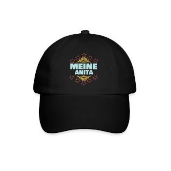 Geschenk für Anita - Baseballkappe - Schwarz/Schwarz - Vorne