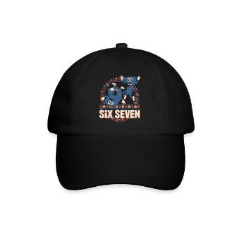 6 7 Sechs Sieben Meme -- Aura Points Kids Gaming - Baseballkappe - Schwarz/Schwarz - Vorne