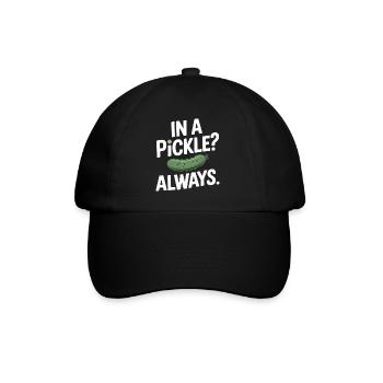 In A Pickle Always Gurken Humor Spruch Englisch - Baseballkappe - Schwarz/Schwarz - Vorne