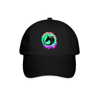 Pferdekopf Neon Kreislauf - Baseballkappe - Schwarz/Schwarz - Vorne