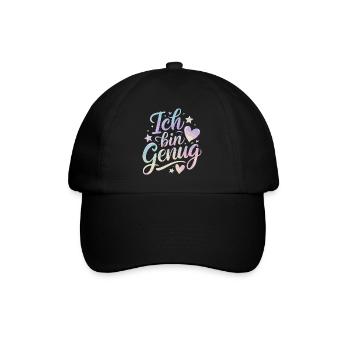  Ich Bin Genug Pastell Selflove Selbstliebe - Baseballkappe - Schwarz/Schwarz - Vorne