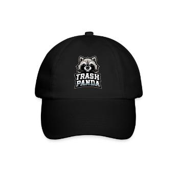 Trash Panda Raccoon Emblem - Baseball Cap - black/black - Front