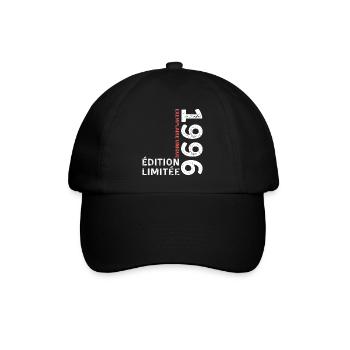 1996 vintage typographic style - Baseball Cap - black/black - Front