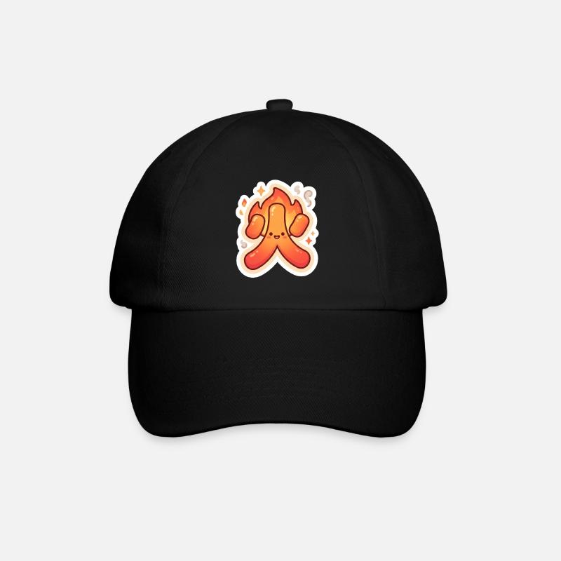 火, Hi, Feuer - Baseballkappe - Schwarz/Schwarz