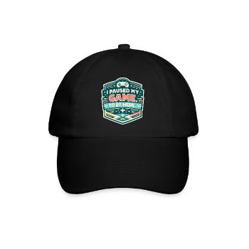 Ich pausierte mein Spiel – hier gelandet - Baseballkappe - Schwarz/Schwarz - Vorne