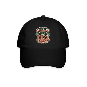 Schlager Party Crew Flamingo Offiziell - Baseballkappe - Schwarz/Schwarz - Vorne
